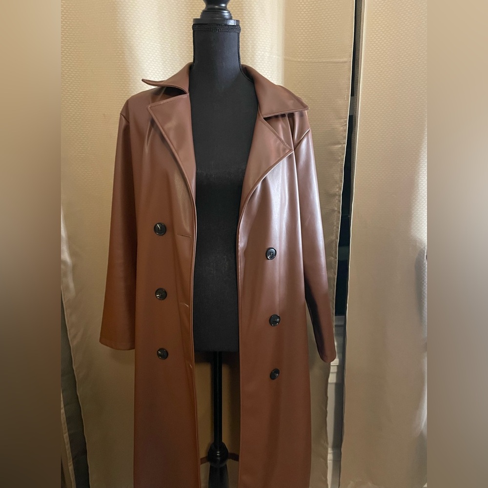 Chic Italian Coffee Double-Breasted Women's Trench Coat